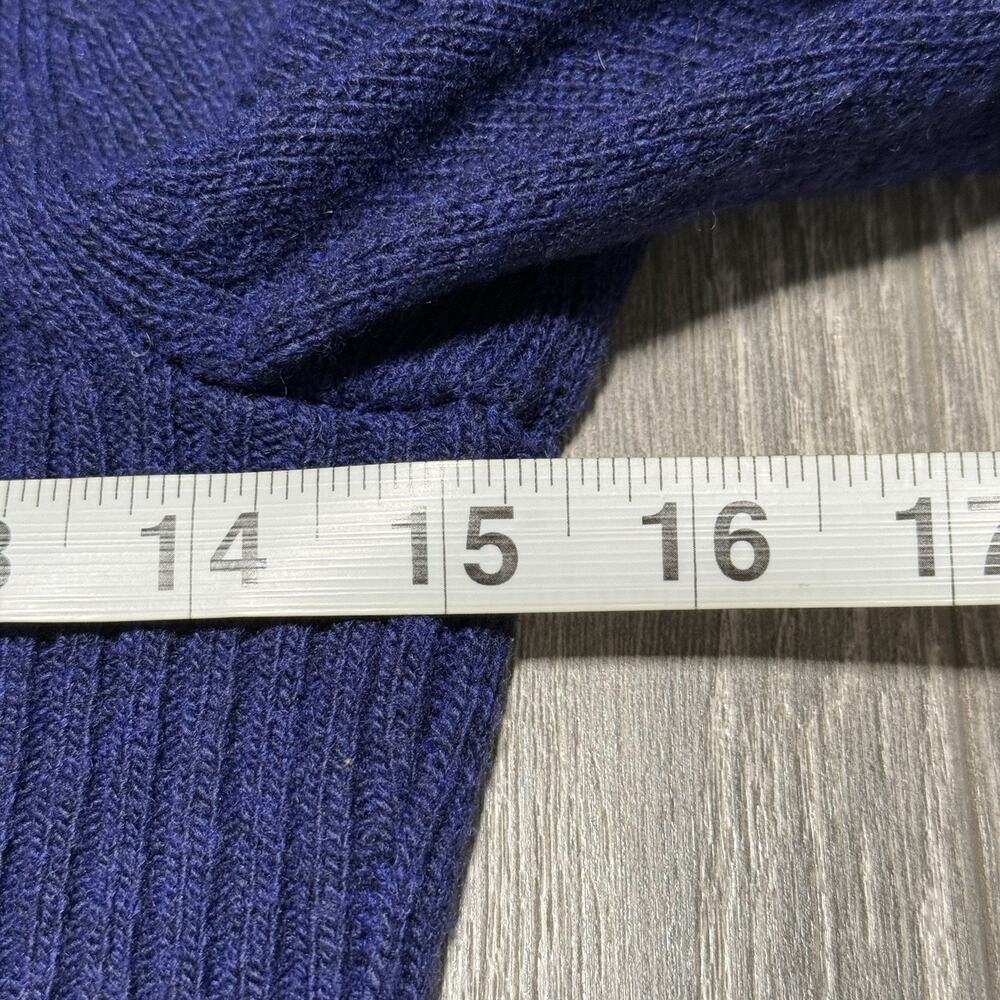 Banana Republic Sweater Womens XS Blue Luxury Cashmere Blend Cowl Neck Ribbed - Picture 10 of 10